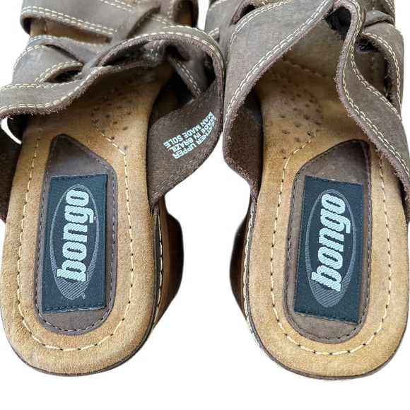 Y2K Bongo Brown Leather Chunky Heels - Picture 4 of 7